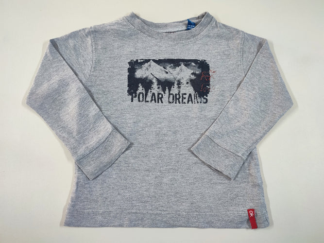 T-shirt m.l gris chiné "Polar dream", moins cher chez Petit Kiwi