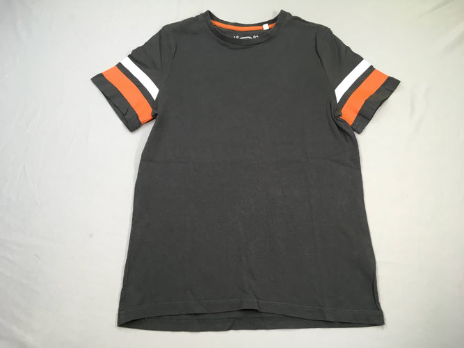 T-shirt m.c gris foncé blanc/orange, moins cher chez Petit Kiwi