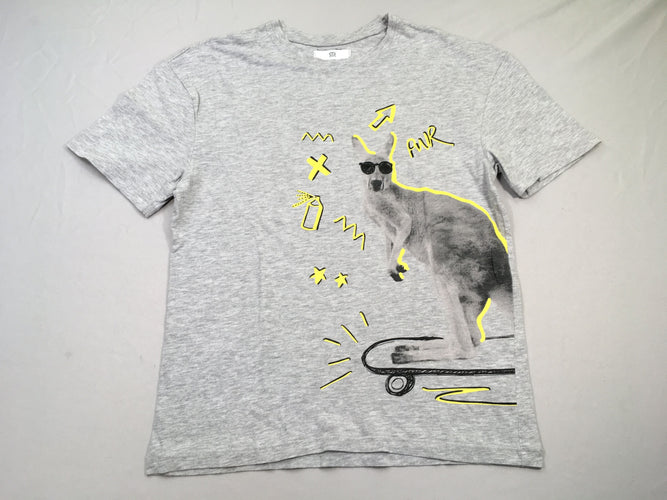 T-shirt m.c gris chiné kangourou, moins cher chez Petit Kiwi