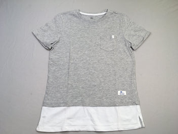 T-shirt m.c gris chiné poche effet superposé
