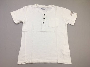 T-shirt m.c blanc flammé col boutonné
