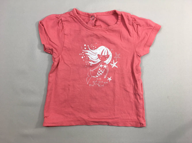 T-shirt m.c rose sirène, moins cher chez Petit Kiwi
