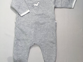 Pyjama molleton gris cheval à bascule