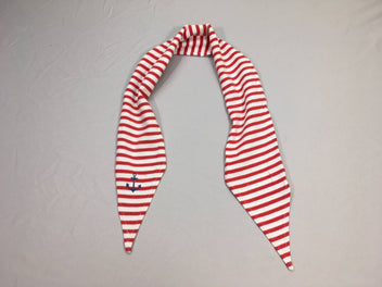 Foulard jersey rayé blanc/rouge
