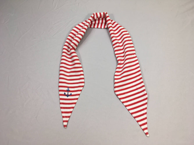 Foulard jersey rayé blanc/rouge, moins cher chez Petit Kiwi