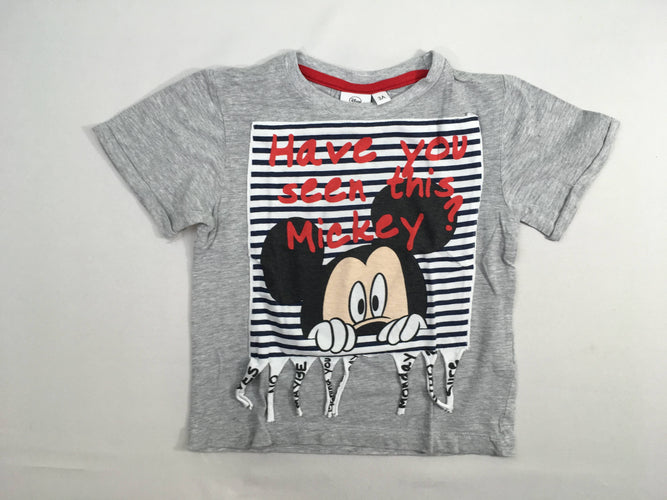 T-shirt m.c gris chiné Mickey, moins cher chez Petit Kiwi