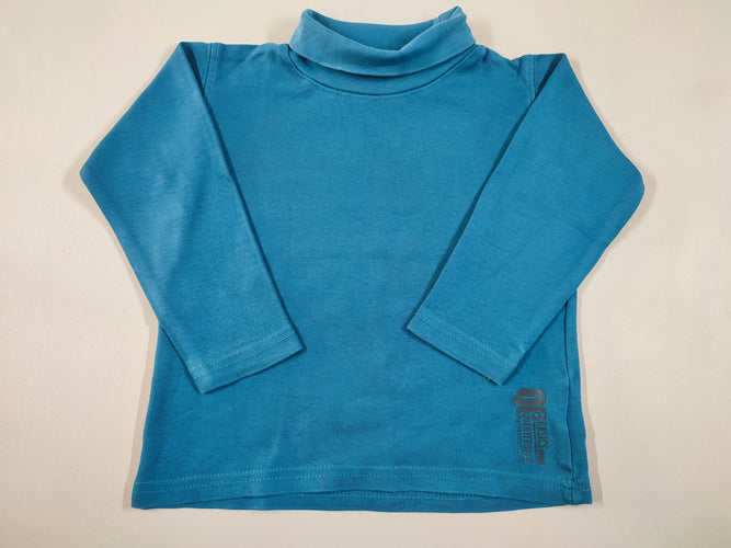 T-shirt m.l col roulé bleu "Q Basics quater back", moins cher chez Petit Kiwi