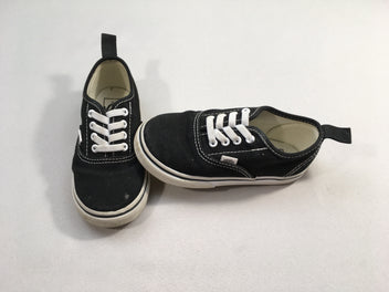 Vans baskets basses noires lacets élastiques, 25,5