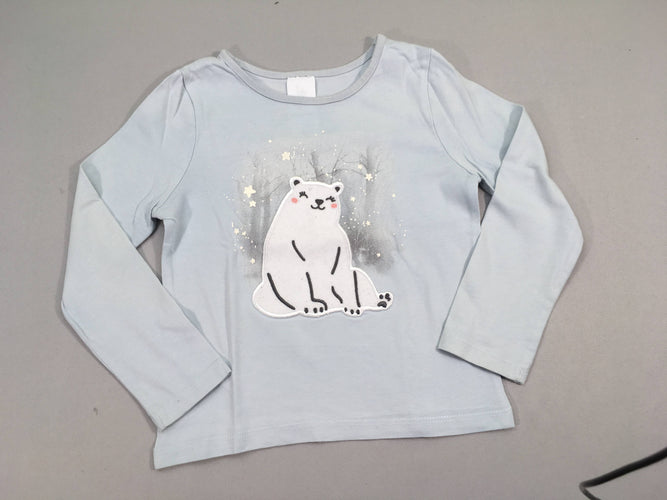 T-shirt m.l bleu clair ours polaire, moins cher chez Petit Kiwi