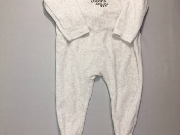 Pyjama velours blanc cassé chiné Make a wish