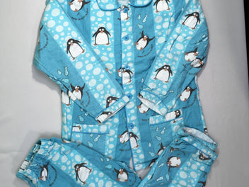 Pyjama 2pc flanelle bleu pingouins