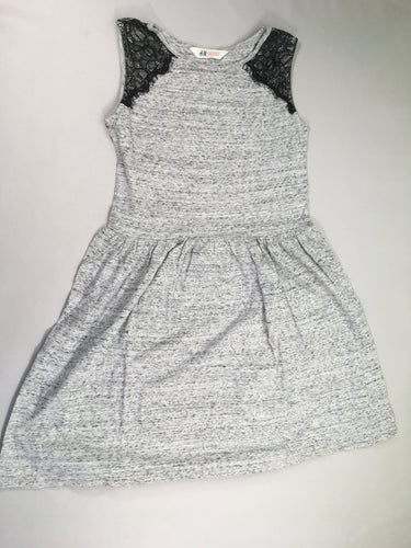 Robe s.m jersey grise chiné dentelle épaule, moins cher chez Petit Kiwi