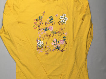T-shirt m.l jaune fleurs love