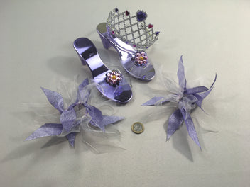 Déguisement - chaussures et serre-tête mauve princesse