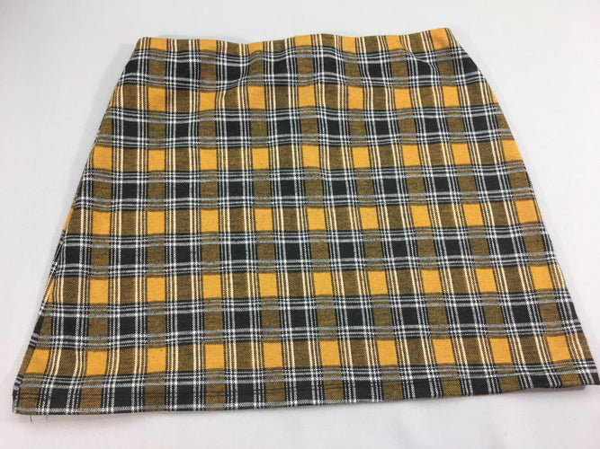 Jupe carreaux noir/jaune zip, moins cher chez Petit Kiwi