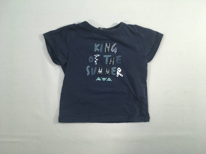 T-shirt m.c bleu marine King, moins cher chez Petit Kiwi