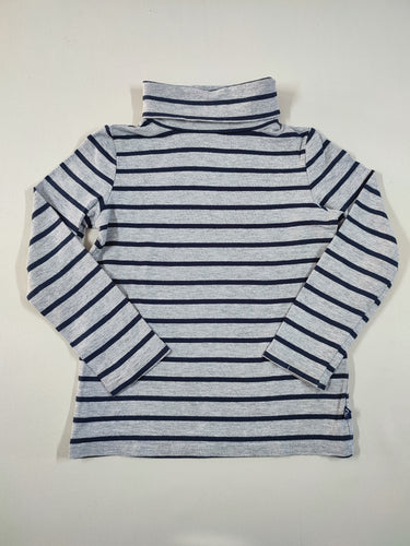 T-shirt m.l col roulé ligné gris/bleu marine, moins cher chez Petit Kiwi