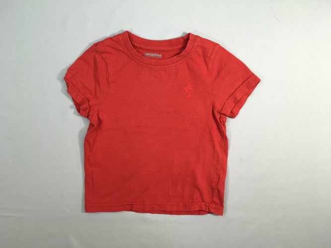 T-shirt m.c rouge palmier, moins cher chez Petit Kiwi