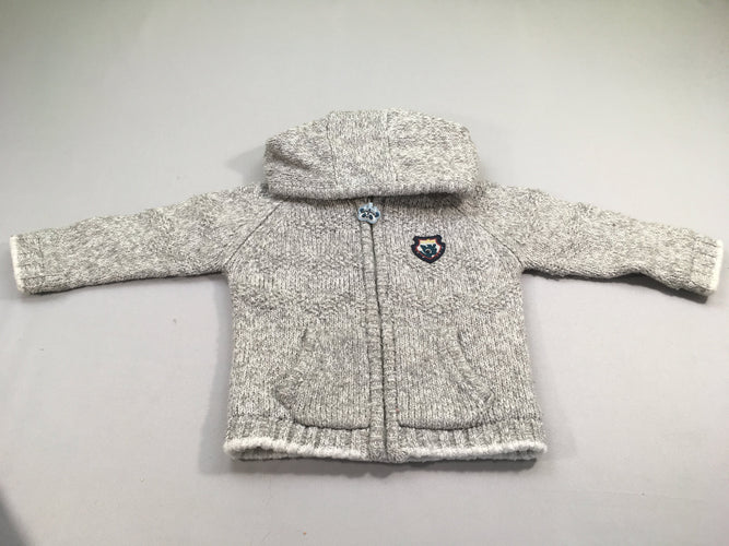 Gilet à capuche gris doublé jersey Viking, moins cher chez Petit Kiwi