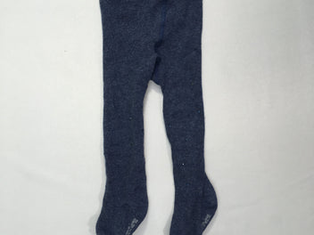 Paire de collants bleu chiné strass
