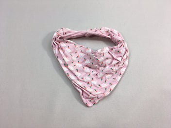 Bavoir bandana rose lapins