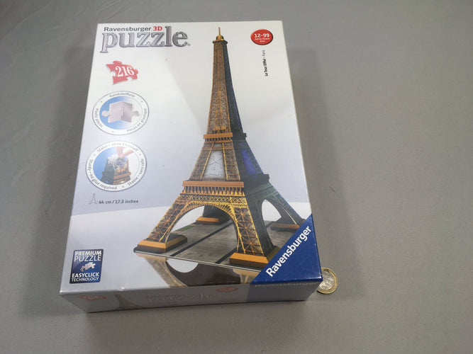 Neuf-Sous Blister-Puzzle 3D tour Eiffel +12a, moins cher chez Petit Kiwi