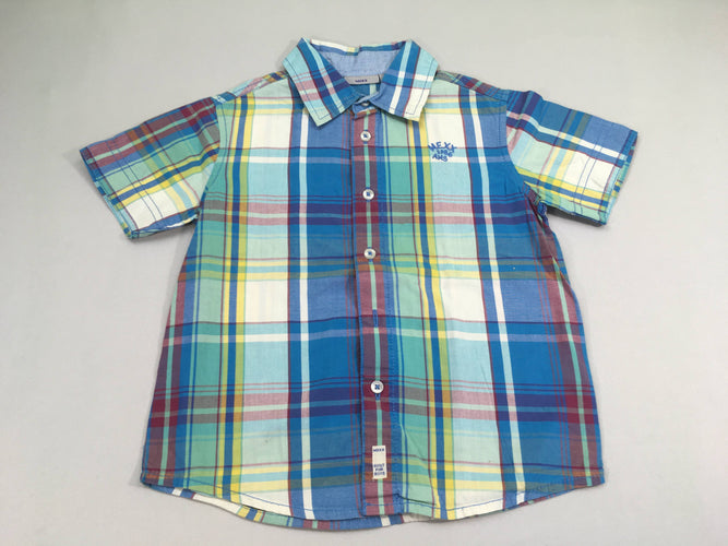 Chemise m.c à carreaux multicolore, moins cher chez Petit Kiwi