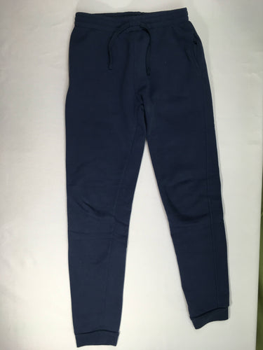 Pantalon de training molleton bleu marine, légèrement bouloché, moins cher chez Petit Kiwi
