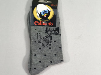 NEUF Chaussettes gris chiné pois Calimero, 35-41