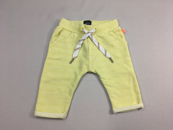 Pantalon molleton jaune rayé à revers