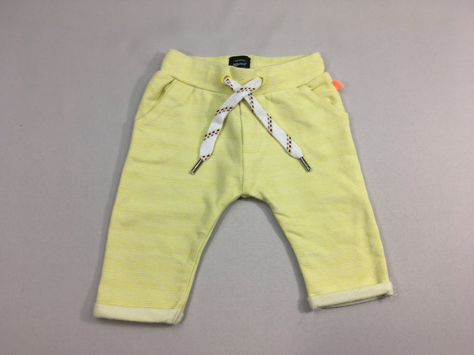 Pantalon molleton jaune rayé à revers, moins cher chez Petit Kiwi