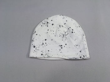 Bonnet jersey blanc étoiles gris foncé