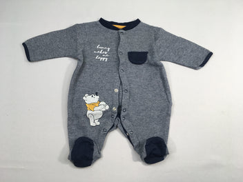 Pyjama jersey bleu marine rayé blanc Winnie