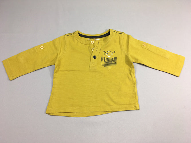 T-shirt m.l jaune flammé citron, moins cher chez Petit Kiwi