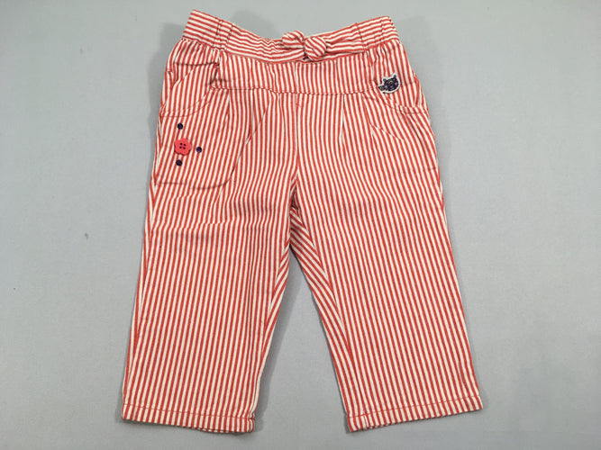 Pantalon rayé blanc/rouge, moins cher chez Petit Kiwi