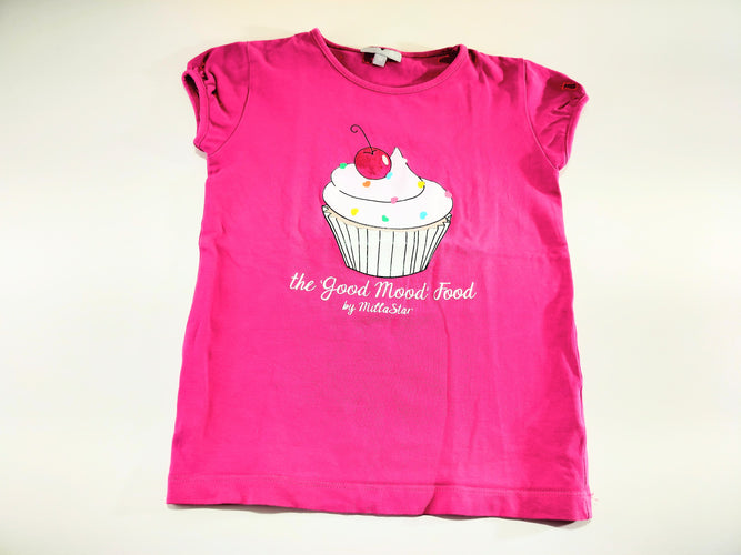 T-shirt m.c rose fushia, cupacke, moins cher chez Petit Kiwi