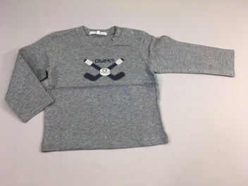 T-shirt m.l gris chiné hockey