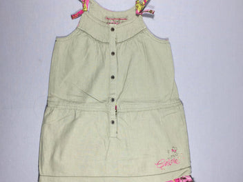 robe fines bretelles vert clair - volant fleuri