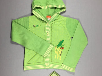 gilet - veste à capuche vert pomme à pois + chaussettes assorties