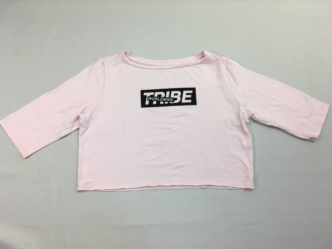T-shirt cropped ml rose flammé TRIB, moins cher chez Petit Kiwi