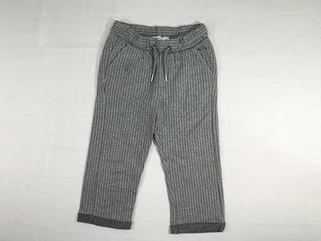Pantalon molleton gris chiné rayé