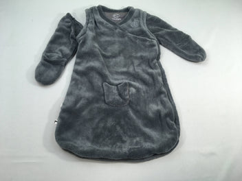 Sac de couchage manches amovibles gris foncé