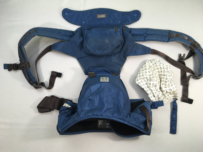 Porte bébé bleu todbi + réducteur pour porte bébé gris clair/blanc, moins cher chez Petit Kiwi