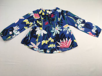 Blouse m.l bleue fleurs
