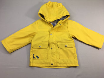 Veste cirée zippée jaune à capuche oreilles