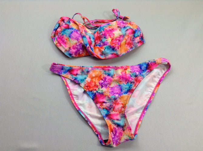 Bikini rose couleur effet, moins cher chez Petit Kiwi