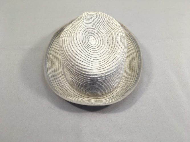 Chapeau imitation paille écru gris, moins cher chez Petit Kiwi