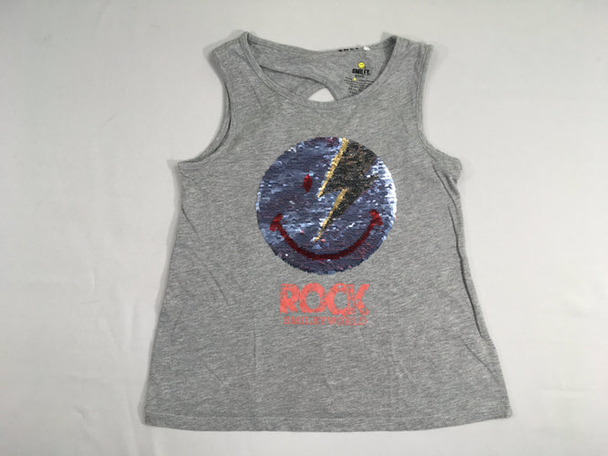 T-shirt s.m gris chiné Rock sequins réversibles, moins cher chez Petit Kiwi