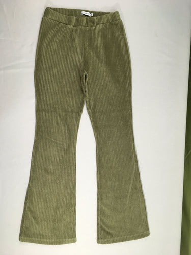 Pantalon souple velours côtelé vert, moins cher chez Petit Kiwi
