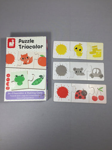Jeu d'association - puzzle triocolor, moins cher chez Petit Kiwi